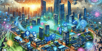 A futuristic digital landscape representing the new economy, with a central, vibrant cityscape composed of digital and traditional buildings interconn.png