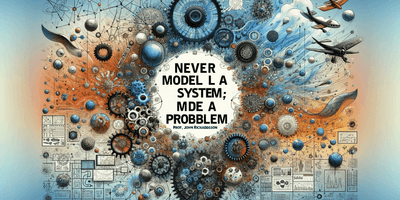 an insightful and thought-provoking blog cover image for a post titled 'Never Model a System; Model a Problem' inspired by Prof. John Richardso.png
