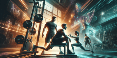 A cinematic blog cover image representing a transformative fitness journey. The image depicts a dynamic gym setting with a focus on push, pull, and le.png