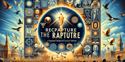 a blog cover image for a post inspired by Jamie Wheal's 'Recapture the Rapture'. The image should illustrate the transition from organized reli.png